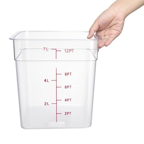 HYGIPLAS POLYCARBONATE SQUARE STORAGE CONTAINER 7L - 226mm (H) x 218mm (W) x 218mm (D) ( CF023 ) - EACH