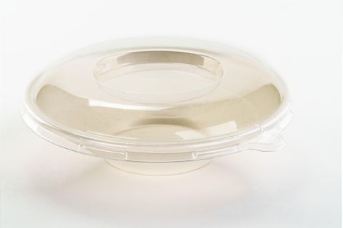 EKOPAK PET DOME LID CLEAR TO SUIT NATURAL SUGARCANE ROUND BOWLS ( 214MM DIA X 29MM H ) - 500 - CTN ( eko024 )