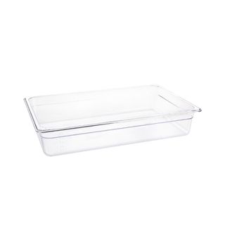 VOGUE CLEAR POLYCARBONATE 1/1 GASTRONORM TRAY - 100MM DEEP - 13.5L ( U225 ) - EACH