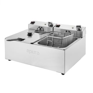 APURO TWIN TANK TWIN BASKET COUNTERTOP FRYER - 2 x 5L - CU619-A - EACH