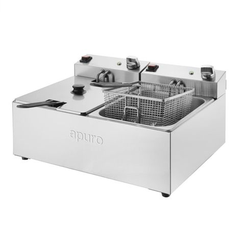 APURO TWIN TANK TWIN BASKET COUNTERTOP FRYER - 2 x 5L - CU619-A - EACH