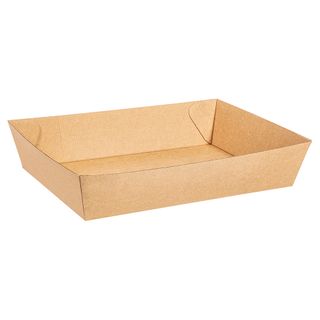 ECO+ PAPER BOARD KRAFT OPEN TRAY # 4 - 225 x 152 x 45mm - 240 - CTN