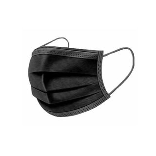 DELAVO DISPOSABLE EARLOOP FACE MASK 3PLY HIGH FILTRATION - BLACK - 50 - PACK