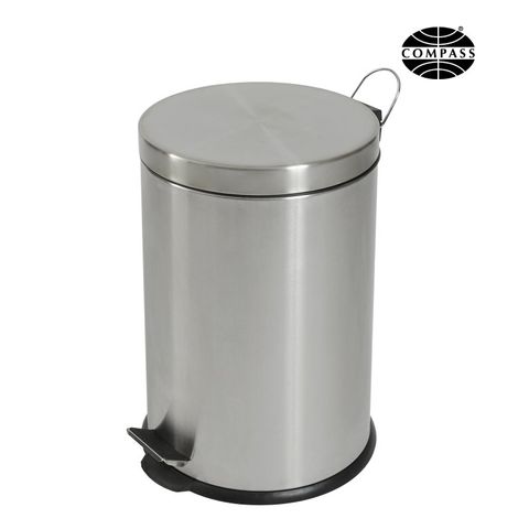 COMPASS ROUND STAINLESS STEEL PEDAL BIN 20L - 769920 - EACH