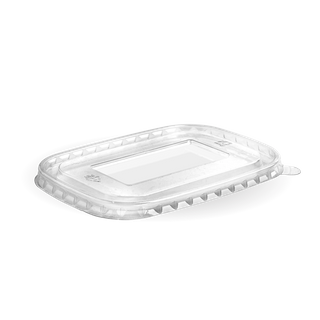 BIOPAK RPET Lid to suit BIOBOARD Rectangular Takeway Containers - 300 - ( BB-LBL-RPET ) - CTN ( PAPER WAY )