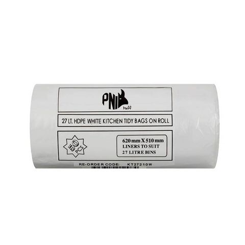 PNI 27L "MEDIUM" WHITE KITCHEN TIDY BAG - 50 - ROLL