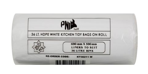 PNI 36L "LARGE" WHITE KITCHEN TIDY BAG - 1000 - CTN