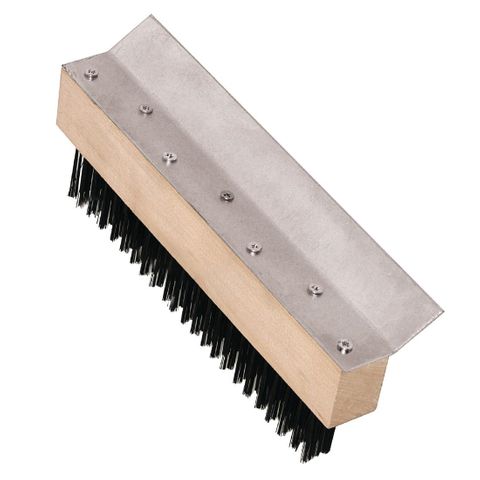 VOGUE PIZZA OVEN BRUSH HEAD WITH STIFF CARBON STEEL BRISTLES - 200MM WIDE - GE204 - EACH
