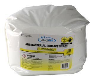 CLEANSTAR ANTIBACTERIAL SURFACE WIPES LEMON SCENTED ( NON-ALCOHOL ) - 1200 WIPES X 2 ROLLS - CTN