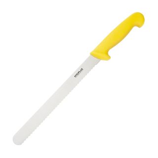 HYGIPLAS 10" (25.5CM) SERRATED SLICER YELLOW HANDLE - C810 - EACH