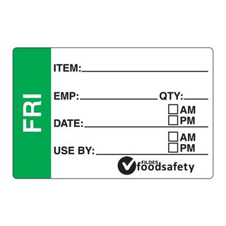 DAYDOTS 49X75MM RECT PREP LABEL - FRIDAY - GREEN - REMOVABLE ( 30500 ) - 250 - ROLL