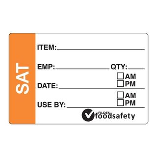 DAYDOTS 49X75MM RECT PREP LABEL - SATURDAY - ORANGE - REMOVABLE ( 30600 ) - 250 - ROLL