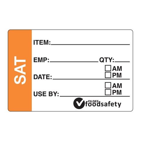 DAYDOTS 49X75MM RECT PREP LABEL - SATURDAY - ORANGE - REMOVABLE ( 30600 ) - 250 - ROLL