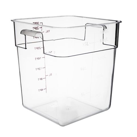 HYGIPLAS POLYCARBONATE SQUARE STORAGE CONTAINER 15L - 317mm (H) x 312mm (W) x 288mm (D) ( CF025 ) - EACH