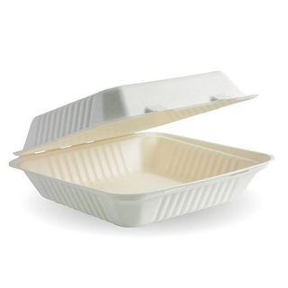 BONSON BIOCHOICE NATURAL SUGARCANE CLAMSHELL 9X9X3 ( 1200ML ) DINNER PACK WHITE - 200 - CARTON ( U-SL-HL99_C )