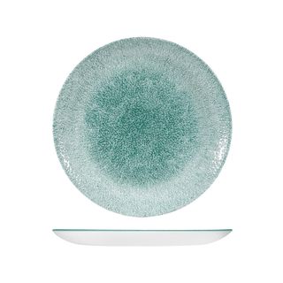 RAKU ROUND COUPE PLATE 288MM CHURCHILL STUDIO PRINT - JADE GREEN - 9976129-J - 12 - CTN