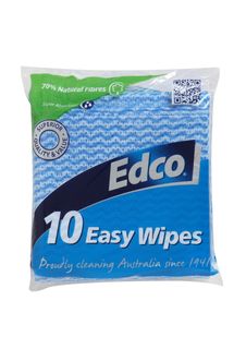 EDCO EASY WIPES 10 PACK - WIPER SIZE: 300MM W x 600MM D - BLUE - 10 PK - PKT