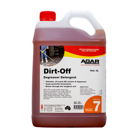 AGAR DIRT-OFF DEGREASER DETERGENT - ALL-ROUND HEAVY DUTY CLEANER & DEGREASER - 5L