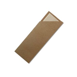 GREENMARK KRAFT CUTLERY POUCH WITH BAMBOO BROWN NAPKIN - 76MM X 205MM - CPNB - 1000 - CTN