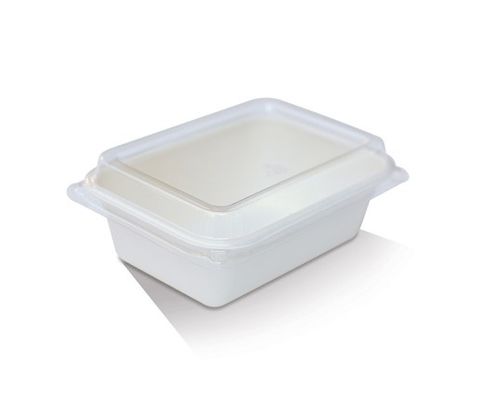 GREENMARK PET LID TO SUIT SUGARCANE TRAY 10oz - 139mm x 99mm x 18mm - TR10L - 100 - SLV