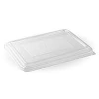 BIOPAK 2 & 3 Compartment BIOCANE BASE RPET LID - clear - COLD ONLY - 500 - ( B-LBL-2/3C-RPET ) - CTN