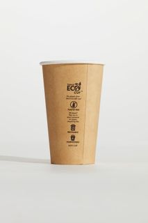 PINNACLE TRULY ECO 10oz SLIM KRAFT SINGLE WALL COFFEE CUP - AQUEOUS COATED ( 80mm ) - 1000 - CTN