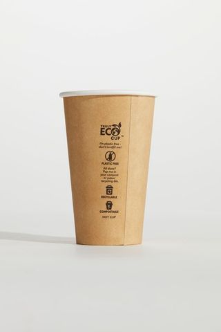PINNACLE TRULY ECO 10oz SLIM KRAFT SINGLE WALL COFFEE CUP - AQUEOUS COATED ( 80mm ) - 50 - SLV