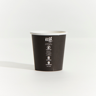 PINNACLE TRULY ECO 04oz BLACK SINGLE WALL COFFEE CUP - AQUEOUS COATED - 50 - SLV