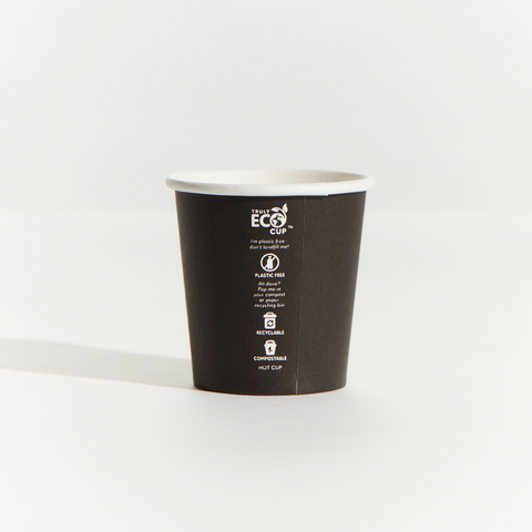 PINNACLE TRULY ECO 04oz BLACK SINGLE WALL COFFEE CUP - AQUEOUS COATED - 50 - SLV