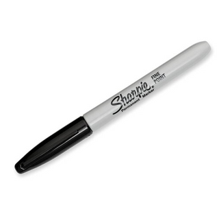 BIBBULMUN PERMANENT MARKER ( SHARPIE ), BULLET POINT - BLACK - EACH