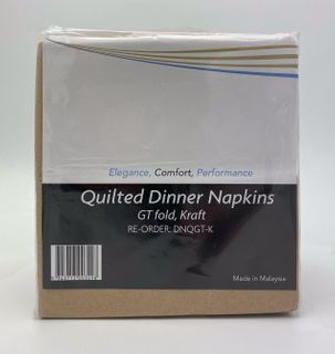 DELUXE DINNER BROWN KRAFT QUILTED GT FOLD NAPKIN - 100 - PKT