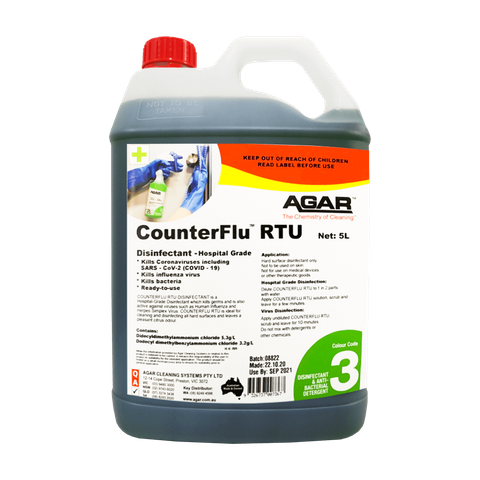 AGAR COUNTERFLU RTU HOSPITAL GRADE DISINFECTANT ( KILLS COVID-19 VIRUS ) - 5L