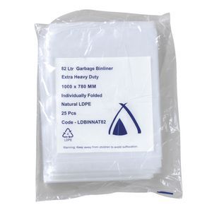 TP 82L CLEAR - NATURAL EXTRA HEAVY DUTY BIN LINERS - 25-PKT