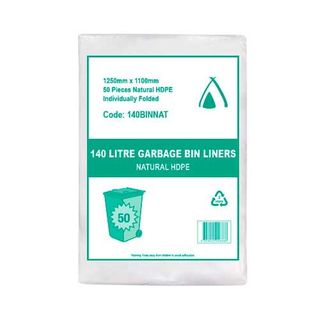 TP 140L NATURAL HDPE GARBAGE BIN LINERS - 200 - CTN