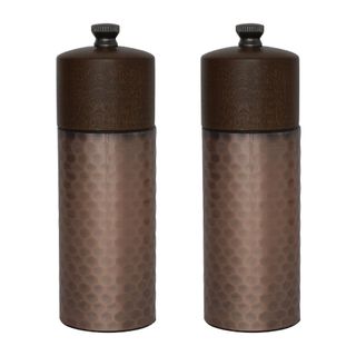 OLYMPIA COPPER WOOD SALT & PEPPER MILL / GRINDERS - CR689 - SET