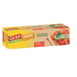 GLAD TO BE GREEN COMPOSTABLE BROWN BAKING PAPER ( HANDY BAKE ) 30CM X 120M - 6 - CTN