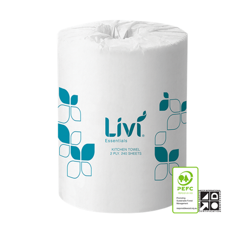 LIVI 1400 - 240 SHEET PERFORATED ROLL TOWEL X 1 ROLL