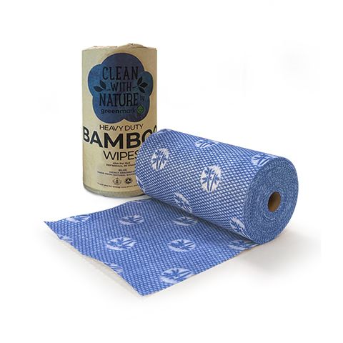 GREENMARK HEAVY DUTY BAMBOO WIPES - BLUE - 45MTR - 300 x 500MM - 90 SHEETS - ROLL ( BWB )