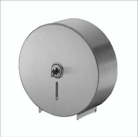 STAINLESS STEEL SINGLE JUMBO TOILET ROLL DISPENSER - A-841 - EACH