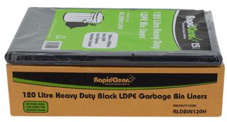 RAPID CLEAN 120L BLACK HEAVY DUTY BIN LINERS - R-LDBIN120H - 100 - CTN