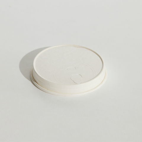 PINNACLE LID - WHITE 12, 16, 20 & 22oz (90mm) COMPOSTABLE PAPER COFFEE CUP LID - 1000 - CTN