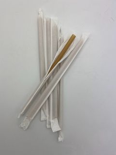 EKOPAK SUGARCANE STRAW - SMOOTHIE STRAW INDIVIDUALLY WRAPPED ( 8mm x 200mm ) - 2500 - CTN ( 25 BOXES X 100 )