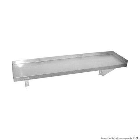 SOLID STAINLESS STEEL WALL SHELF 1200mm ( L ) x 300mm ( W ) x 300mm ( D ) - 1200-WS1 - EACH