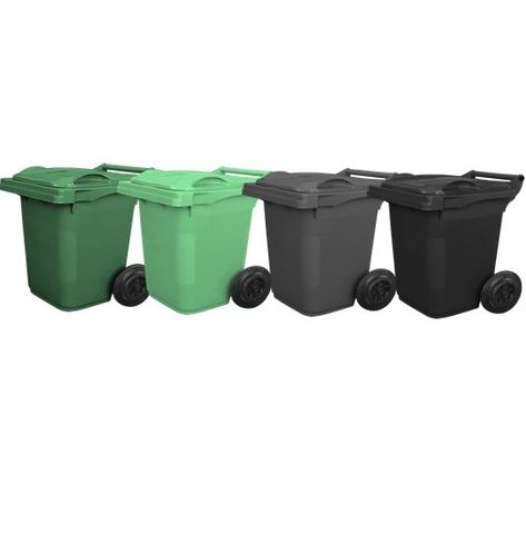 WHEELIE BIN 60L - BLACK - 625mm H x 410mm L x 445mm W - EACH