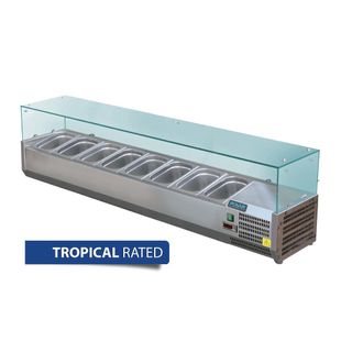 POLAR G-SERIES COUNTERTOP PREP FRIDGE 8 X 1/3 GN - 1800MM L - GD877-A - EACH ( SPECIAL ORDER FREIGHT APPLIES )