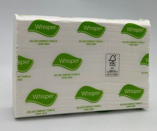 WHISPER DELUXE COMPACT INTERLEAF HAND TOWEL - 19 x 29.5CM - ( 3822 ) - 2400 - CTN