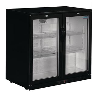 POLAR G-SERIES UNDER COUNTER BACK BAR COOLER FRIDGE WITH HINGED DOORS - BLACK 198L - GL012-A - EACH ( SPECIAL ORDER FREIGHT APPLIES )