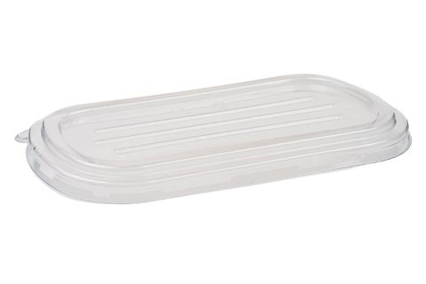 EKOPAK PET LID TO SUIT 750 / 1000ML NATURAL SUGARCANE CONTAINER - 235X142X17MM - 125 - SLV ( eko004 )