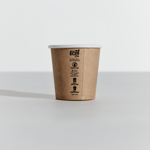 PINNACLE TRULY ECO 04oz KRAFT SINGLE WALL COFFEE CUP - AQUEOUS COATED - 50 - SLV
