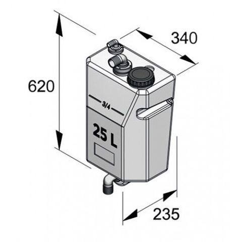 Vetus Bulkhead Mount Waste Tank